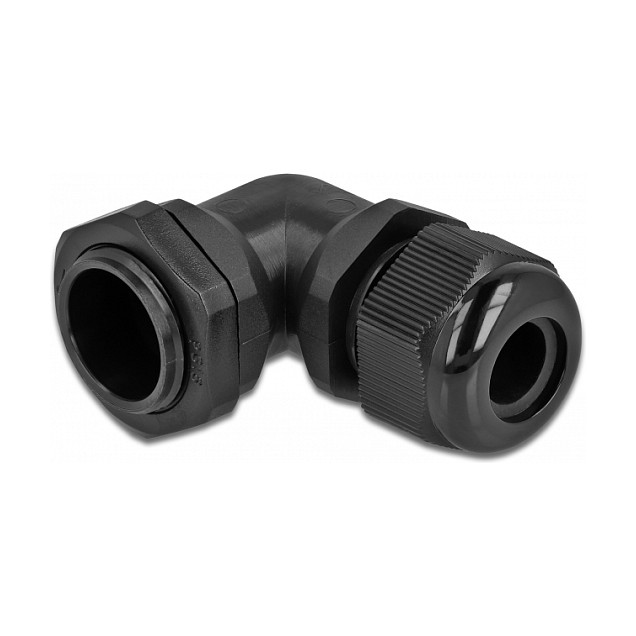 Uvodnica za kabel DELOCK 60333 PG16 90° kutna crna (IP68, 10-14 mm)