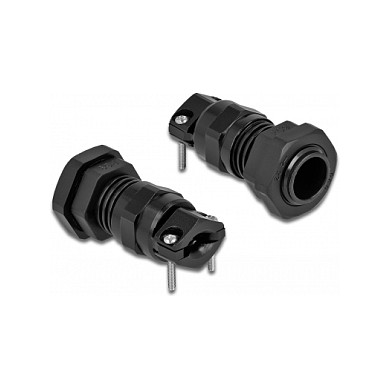 Uvodnica za kabel DELOCK PG9 (s rasterećenjem zatezanja i zaštitom od savijanja, crna, IP68)-1