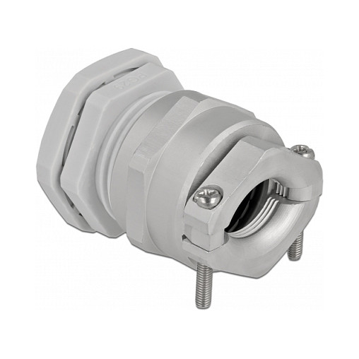 Uvodnica za kabel DELOCK PG29 (IP68, vlačna rasteretnica, zaštita od savijanja) siva
