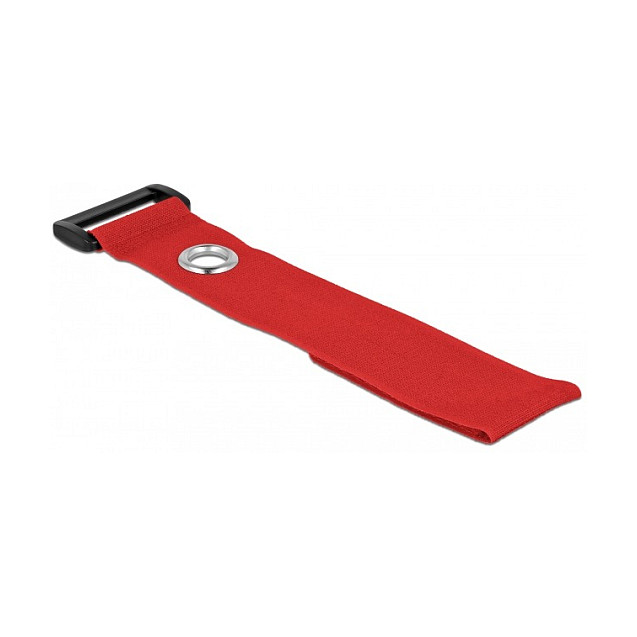 Čičak vezice za kabele DELOCK (280 x 38 mm, s omčom i ušicom, crvene, 3 kom)-2