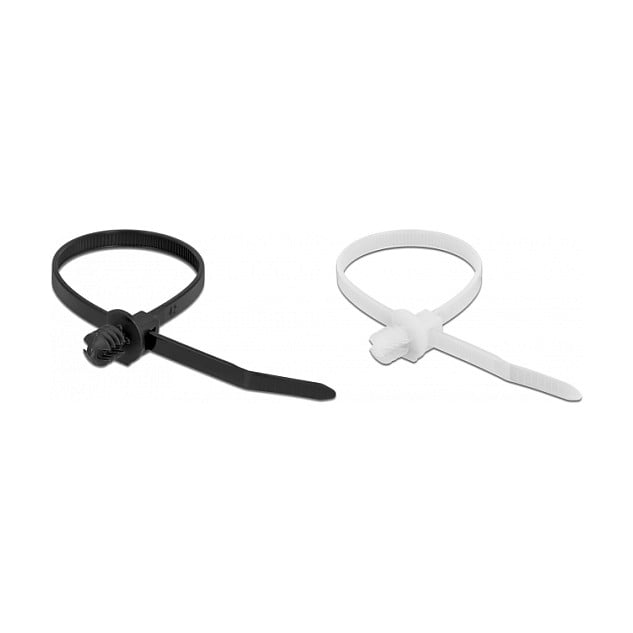 Vezice za kabele DELOCK s lamelnom nogom (200 x 4.8 mm, 100 kom, crne)