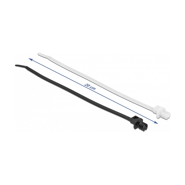 Vezice za kabele DELOCK s lamelnom nogom (200 x 4.8 mm, 100 kom, crne)-1
