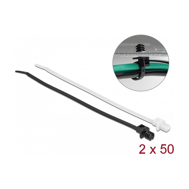 Vezice za kabele DELOCK s lamelnom nogom (200 x 4.8 mm, 100 kom, crne)-3