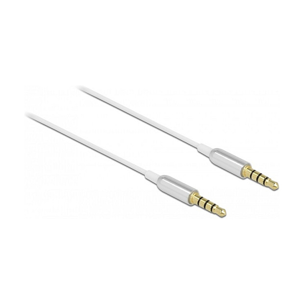 Audio kabel DELOCK 3.5mm 4-pinski (M/M) Ultra Slim, 0.5m, bijeli