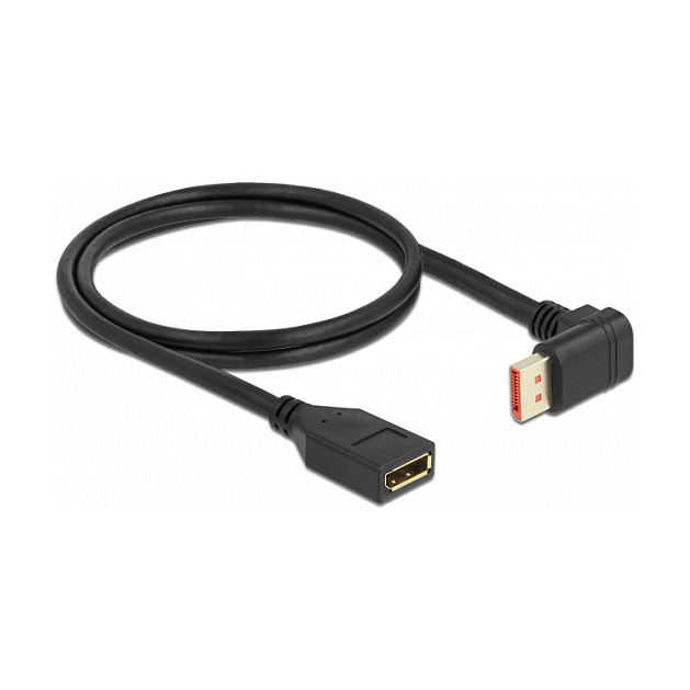 DisplayPort produžni kabel DELOCK 1m (8K 60Hz, DP 1.4, 90° kutni konektor)