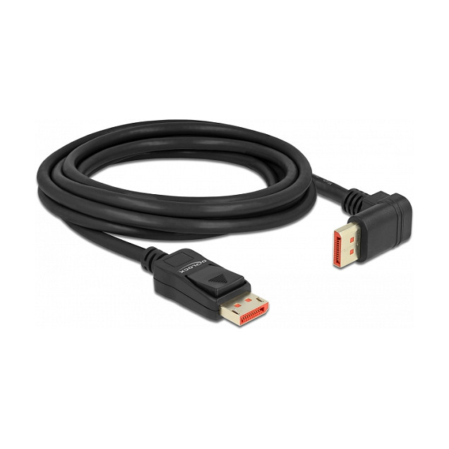 DisplayPort kabel DELOCK 87056 (8K 60Hz, DP 1.4, 90° kutni konektor, 3 m)-1