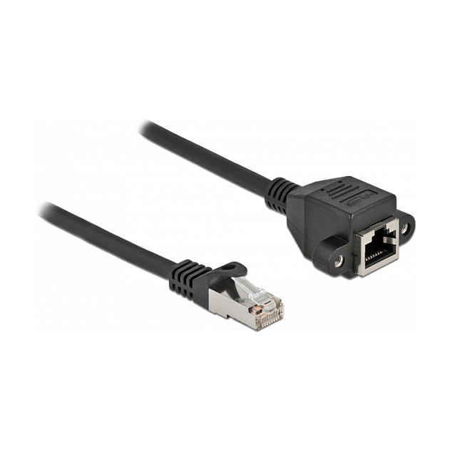 Mrežni produžni kabel DELOCK Cat.6A S/FTP (RJ45 M/Ž, 5m, crni)