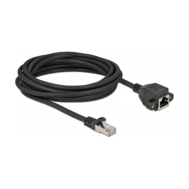 Mrežni produžni kabel DELOCK Cat.6A S/FTP (RJ45 M/Ž, 5m, crni)-1