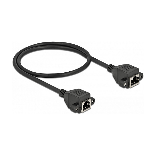 Mrežni produžni kabel DELOCK Cat.6A S/FTP (RJ45 M/Ž, 0.5m) crni-1