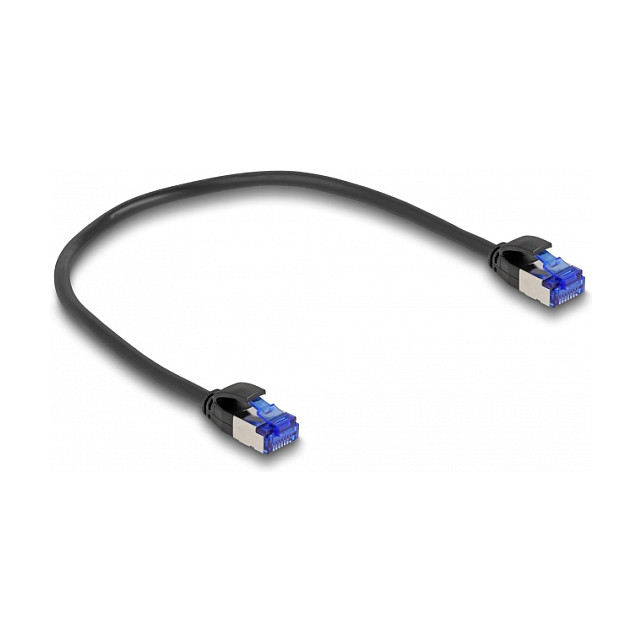 Mrežni kabel DELOCK Cat.6A S/FTP Slim (0.25m, crni)-0