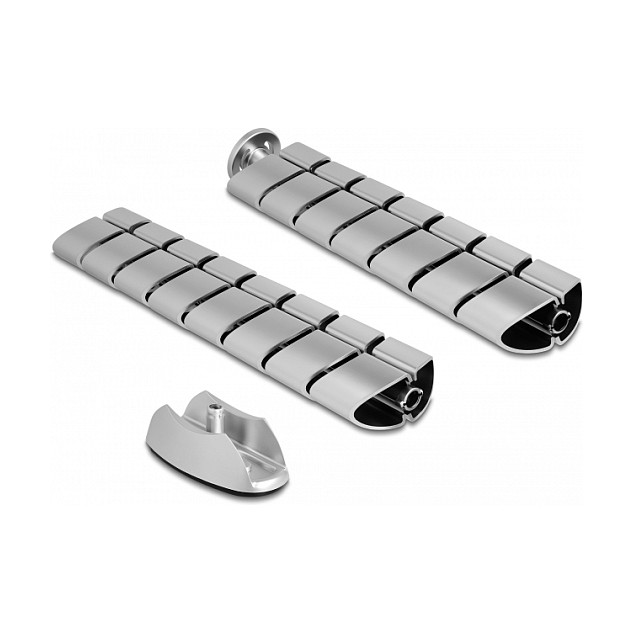 Organizator kabela DELOCK za radni stol (740 x 75 mm, podesiva visina, srebrni)