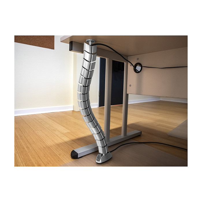 Organizator kabela DELOCK za radni stol (740 x 75 mm, podesiva visina, srebrni)-3