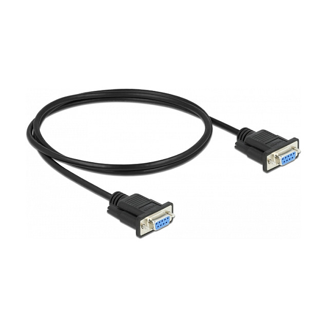 Null modem kabel DELOCK RS-232 D-Sub9 (ž/ž), 1 m (usko kućište, CTS/RTS auto kontrola)-1
