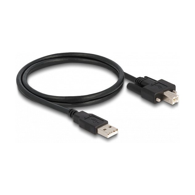 USB Kabel DELOCK 2.0 A-muški na B-muški s vijcima (1 m, za panel montažu)-1