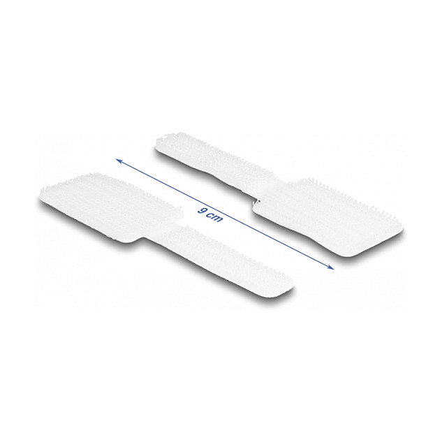 Organizator kabela DELOCK Mini čičak vezice 90x24mm samoljepljive (10 kom, bijele)-1