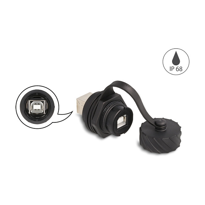 Spojnica za kabel DELOCK 88004 (USB 2.0 Tip-B ženski na ženski, IP68, za ugradnju)-1