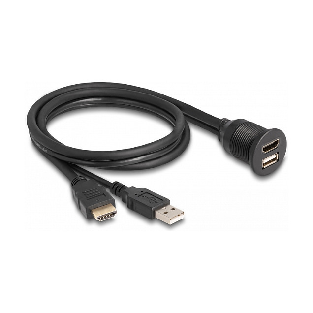Vodootporni ugradbeni kabel DELOCK HDMI + USB 2.0 (1m, IP67, za panele)-0