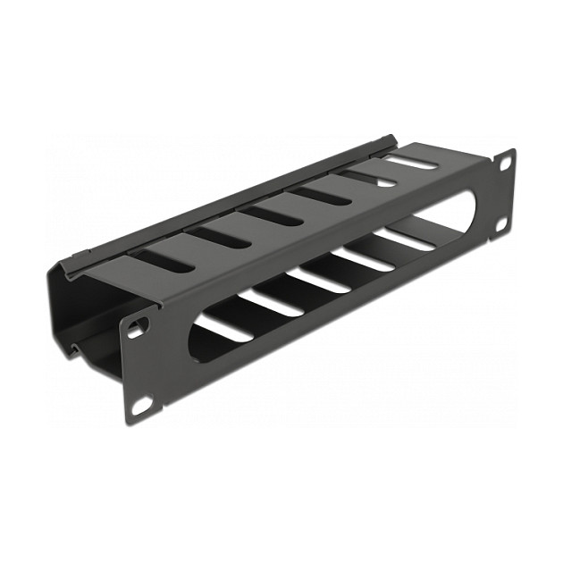 Panel za mrežni ormar DELOCK 10″ za upravljanje kabelima (1U, s otvorom, metalni)-1