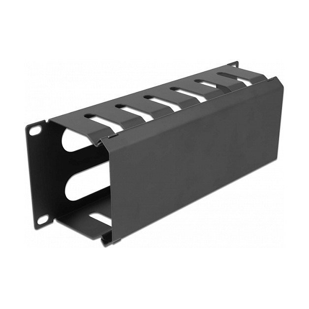 Panel za upravljanje kabelima DELOCK 10" 1U s 2 otvora (za mrežni ormar, metalni)-0
