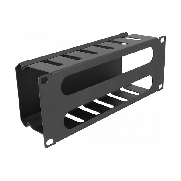 Panel za upravljanje kabelima DELOCK 10" 1U s 2 otvora (za mrežni ormar, metalni)-1