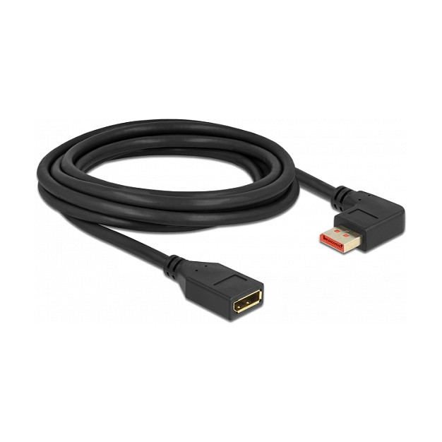 DisplayPort produžni kabel DELOCK 87076 (3m, 8K 60Hz, DP 1.4, 90° lijevo kutni)