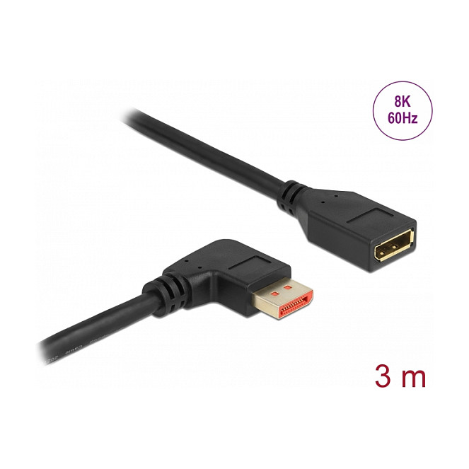 DisplayPort produžni kabel DELOCK 87079 (90° kutni konektor, 8K 60Hz, 3m)-1