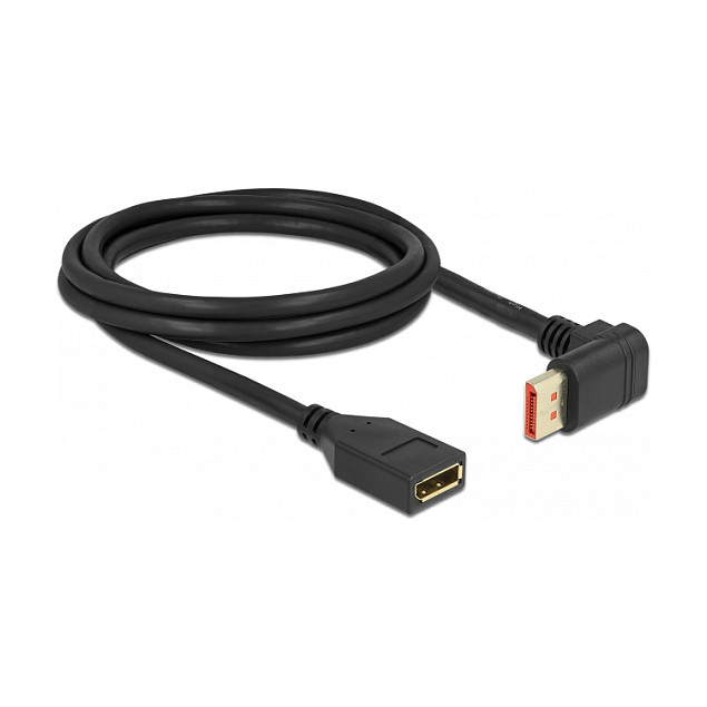 DisplayPort produžni kabel DELOCK 87081 (2m, 8K 60Hz, DP 1.4, 90° kutni konektor)