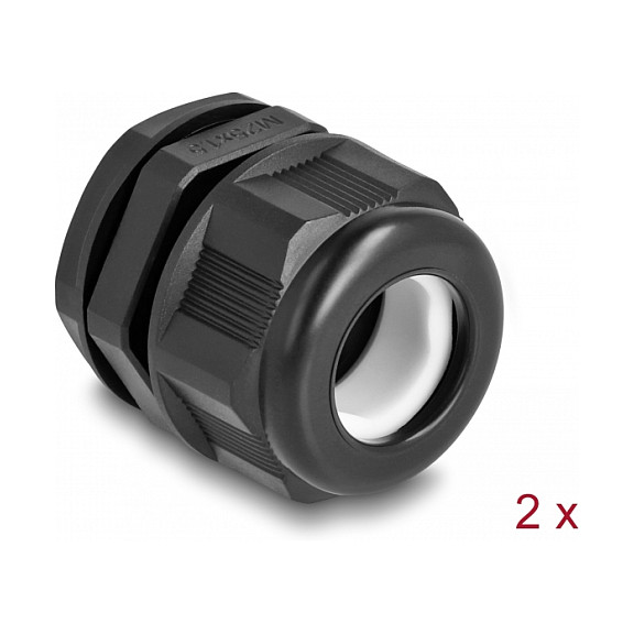 Ex kabelska uvodnica DELOCK M25 (IP68, 9-17 mm, 2 komada) crna