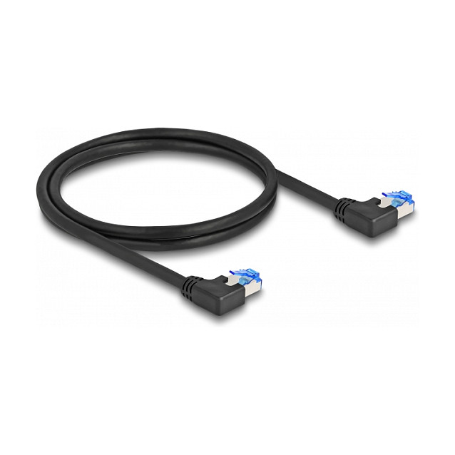 Mrežni kabel DELOCK 80211 Cat.6A S/FTP (lijevo kutni, 2 m, crni)-1