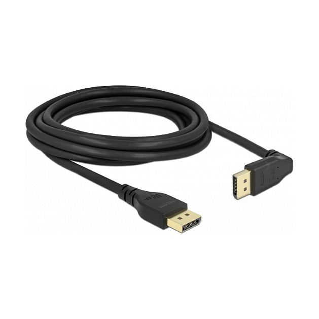 DisplayPort kabel DELOCK 87151 (8K 60Hz, 90° kutni konektor, 3m)