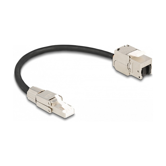 Mrežni kabel DELOCK RJ45 na Keystone RJ45 Cat.6A (25 cm, S/FTP, 26 AWG)-0