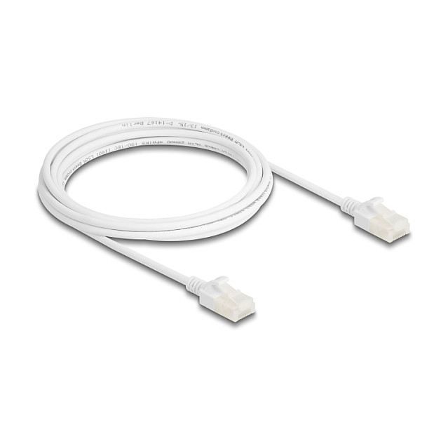 Mrežni kabel DELOCK Cat.6A U/UTP Slim 3m (industrijski, robusni konektor) bijeli