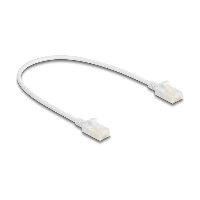 Mrežni kabel DELOCK 80357 Cat.6A U/UTP Slim (0.3m, bijeli, industrijski)