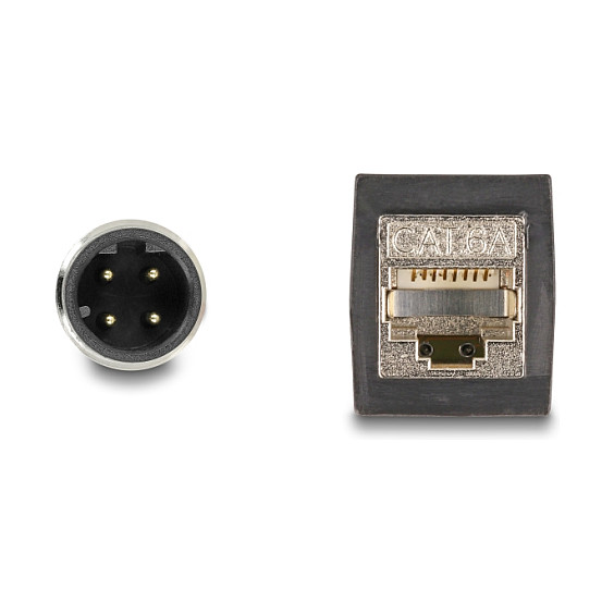 Mrežni kabel DELOCK M12 D-kodirani (4-pin muški na RJ45 ženski, Cat.5e, S/FTP, IP67) 0.5m-1
