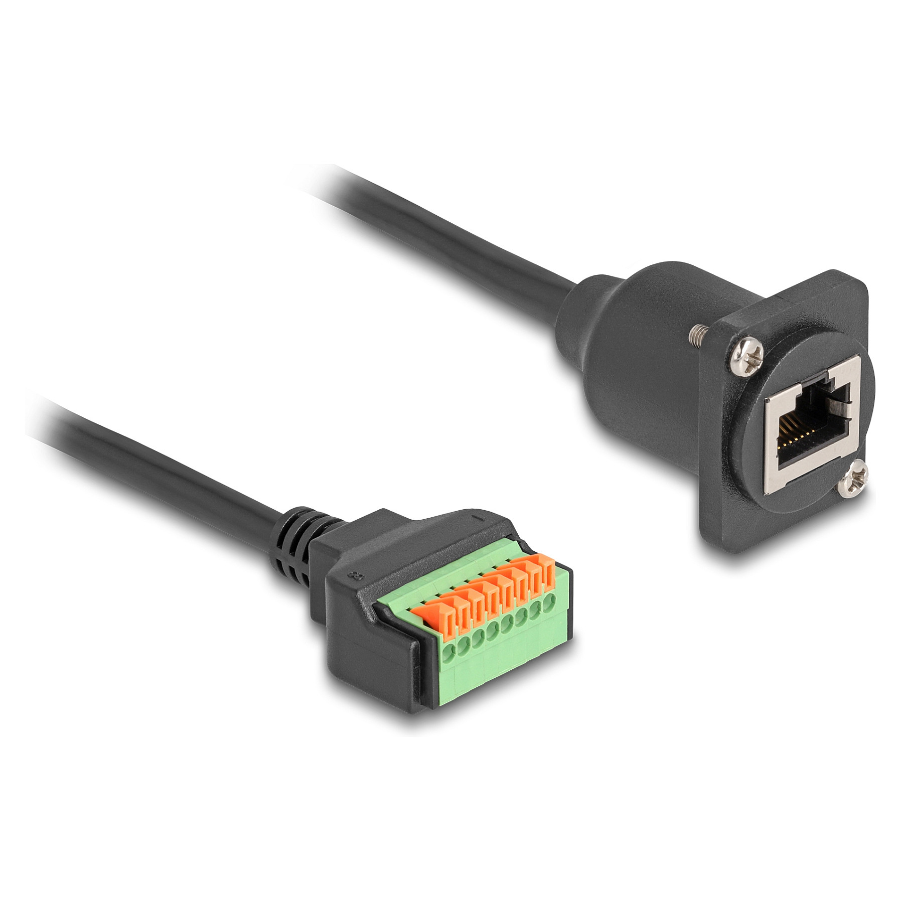 Panel adapter DELOCK D-Type RJ45 na terminalni blok Cat.5e (30 cm, Push Button)