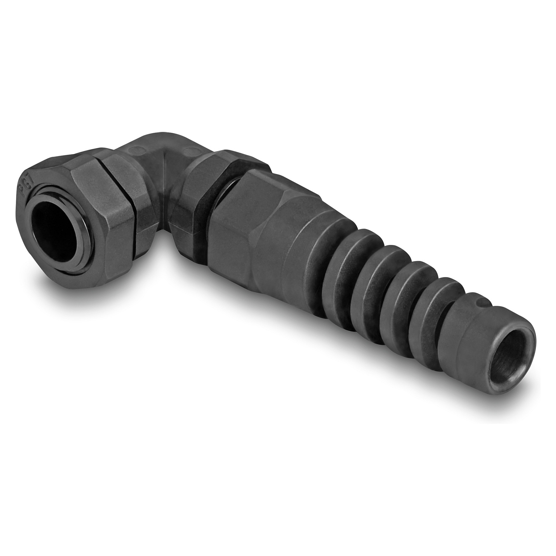 Uvodnica za kabel DELOCK PG7 90° kutna (IP68, rasterećenje zatezanja, crna)-0