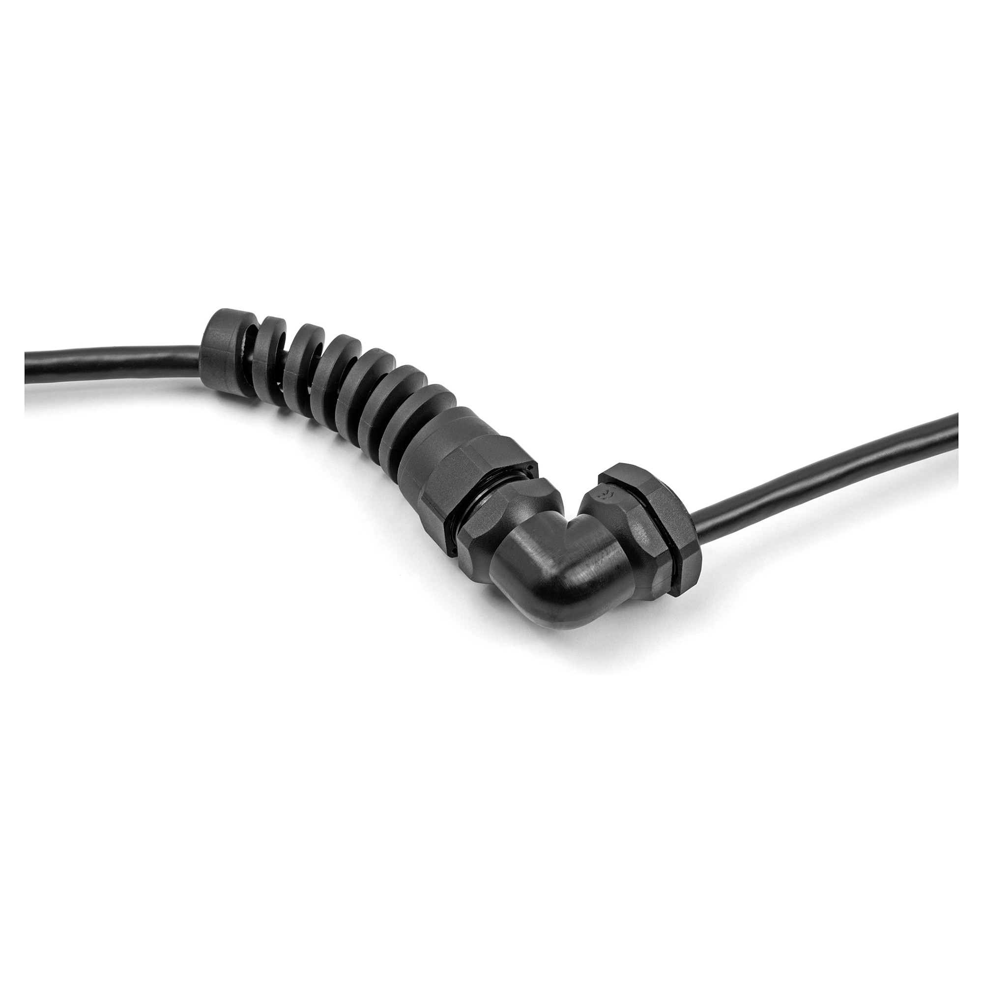Uvodnica za kabel DELOCK PG7 90° kutna (IP68, rasterećenje zatezanja, crna)-2
