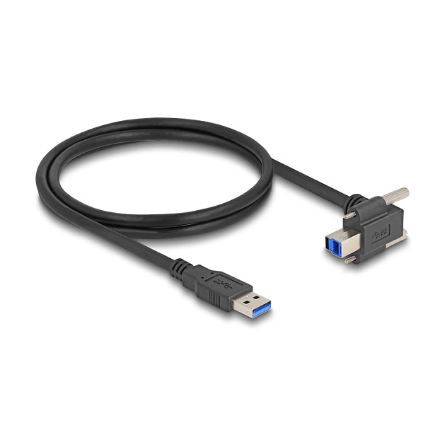 USB kabel DELOCK 80480 (USB-A na USB-B, 5 Gbps, 1m, 90° kutni konektor sa vijcima)-1