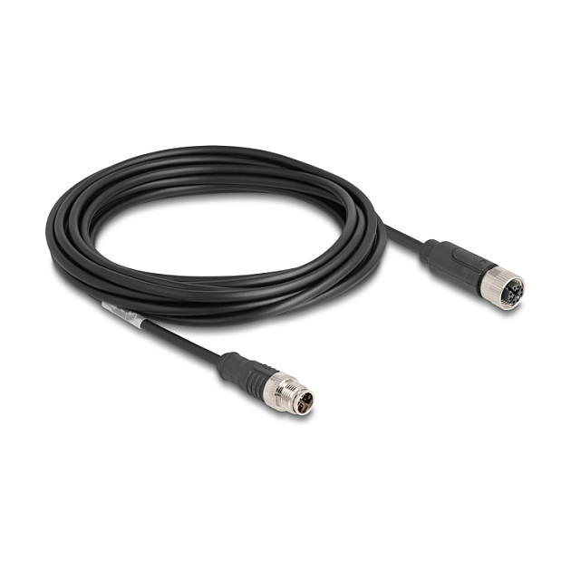M12 Kabel DELOCK 80862 (M12 X-kodirani, 8-pinski, muško-ženski, 5 m, IP67)