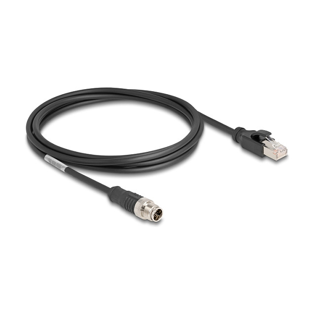 Mrežni kabel DELOCK M12 8-pin X-kodirani na RJ45 (2m, Cat.6A, S/FTP, PVC)-0