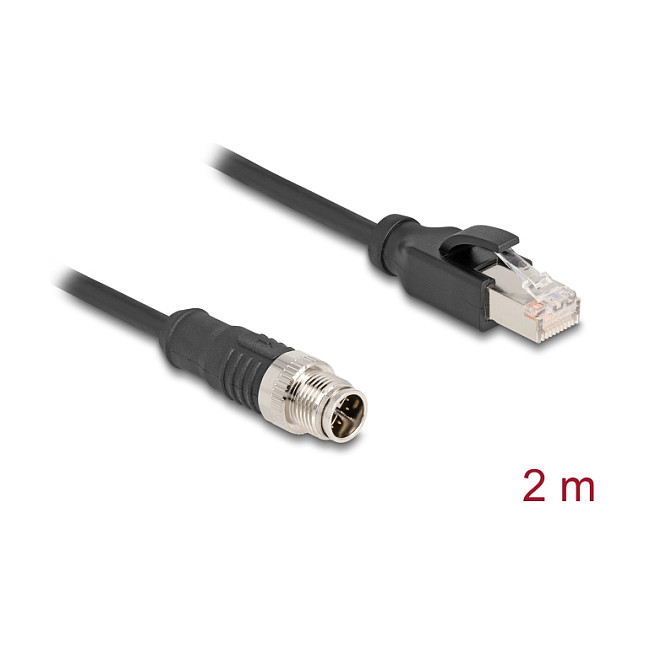 Mrežni kabel DELOCK M12 8-pin X-kodirani na RJ45 (2m, Cat.6A, S/FTP, PVC)-2