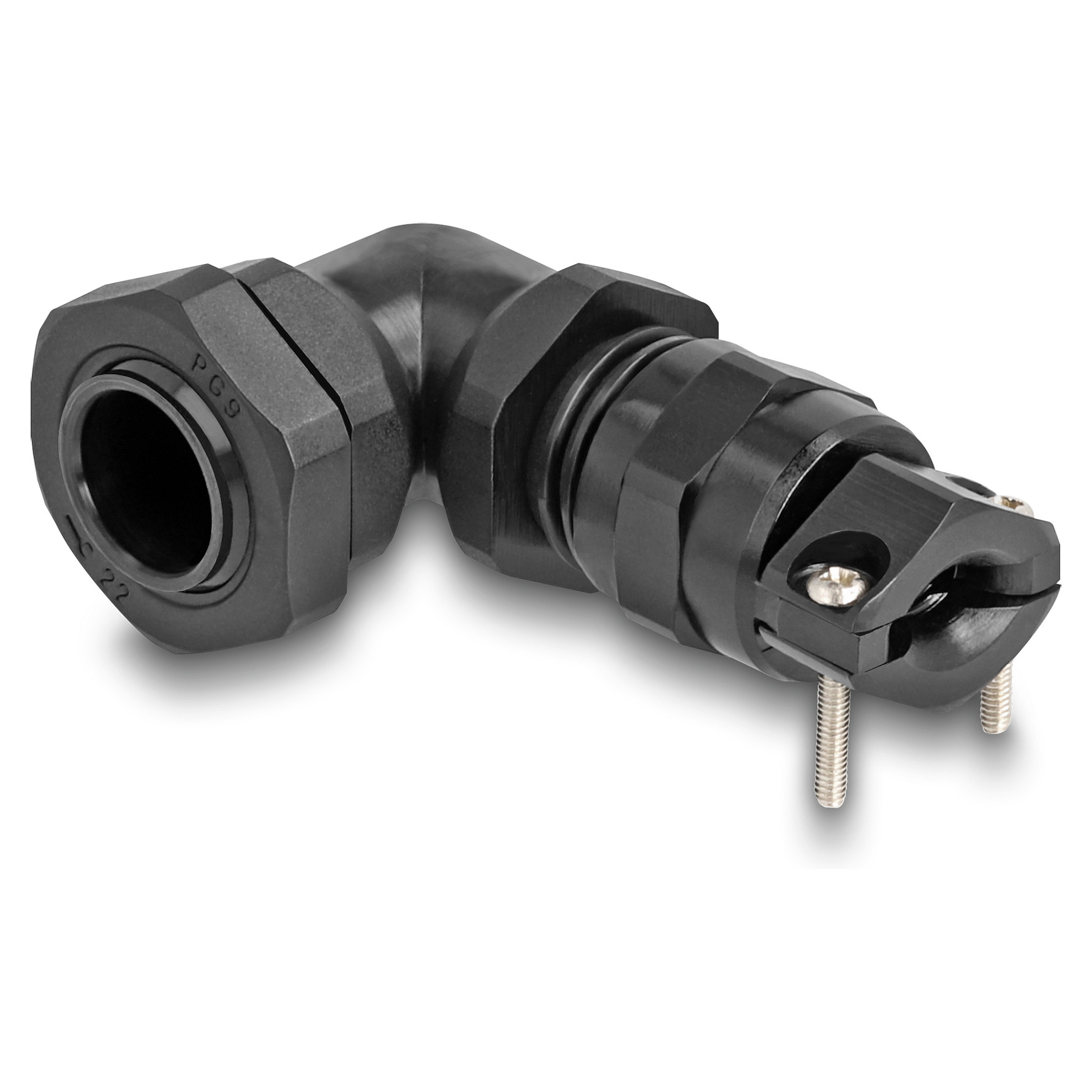 Uvodnica za kabel DELOCK 60591 (PG9, 90° kutna, IP68, crna)-0