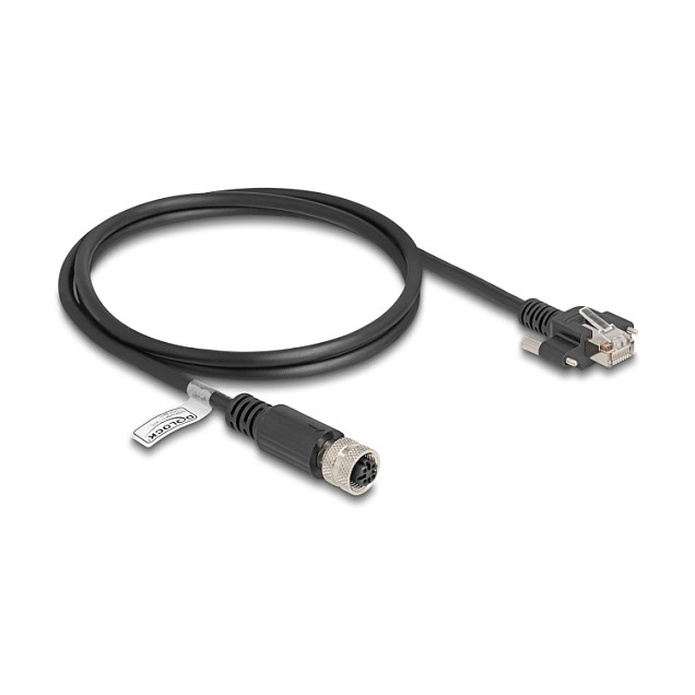 Mrežni kabel DELOCK M12 D-kodirani (4-pin ženski) na RJ45 (muški) Cat.5e FTP 1m-0