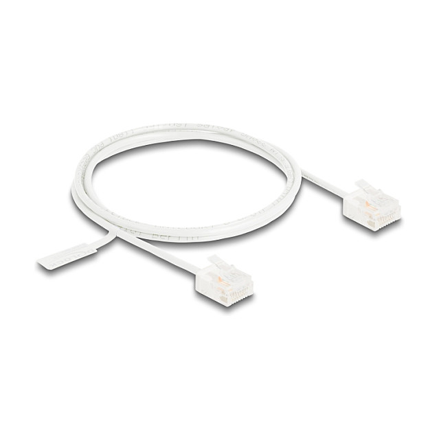 Mrežni kabel DELOCK RJ45 Cat.6 UTP Ultra Slim (1 m, bijeli, kratki konektori)-0