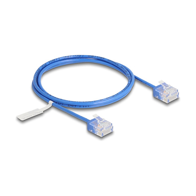 Mrežni kabel DELOCK RJ45 Cat.6 U/UTP Ultra Slim (1 m, plavi, kratki konektori)-0