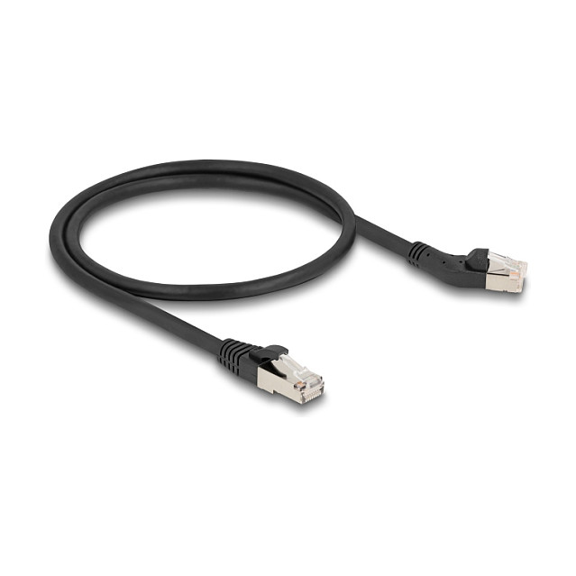 Mrežni kabel DELOCK Cat.6A S/FTP (RJ45 lijevo kutni 45°, 0.5m, LSZH) crni