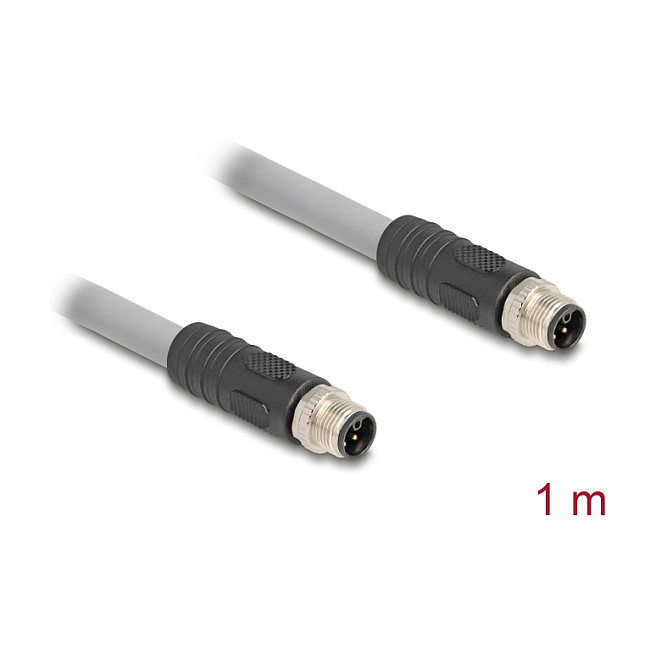 M12 Kabel DELOCK L-kodirani 5-pinski (muški na muški, PUR, 1 m, za industrijsku primjenu)-1