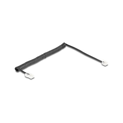 Telefonski spiralni kabel DELOCK (RJ11 na RJ45, 2 m, crni)-1