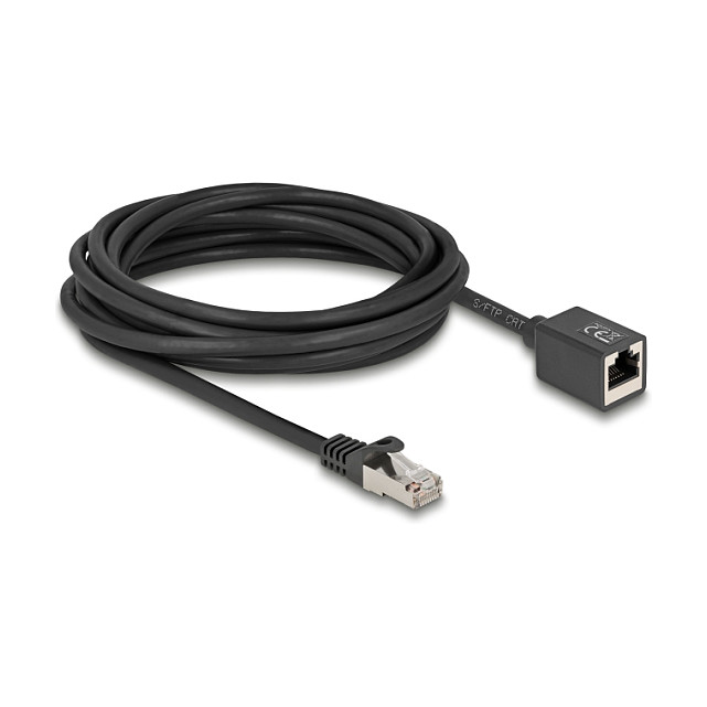 Mrežni produžni kabel DELOCK Cat.6A S/FTP (RJ45 M/Ž, 5m, LSZH) crni-0