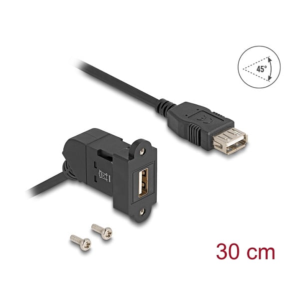 Keystone Modul DELOCK 67152 (USB 2.0 A ženski kutni na USB A ženski, 30 cm kabel)